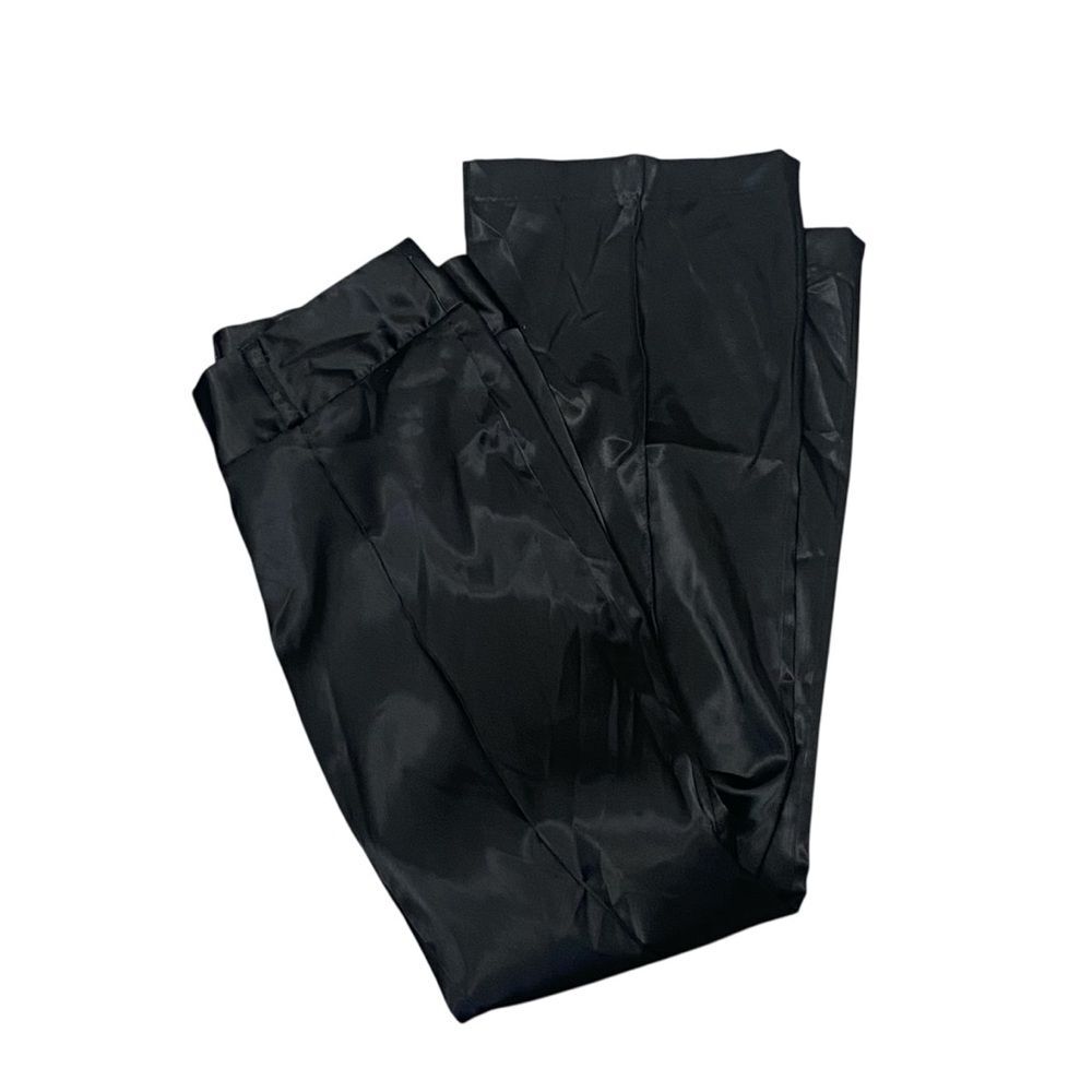 Vintage 90's/Y2K Star City Black Satin Flare Leg Pants Edgy Goth Women's Size 5